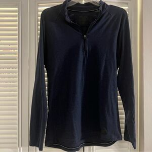 Abercrombie & Fitch T Shirt Mens Small Blue Quarter Zip Pullover Long Sleeve